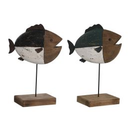 DKD Home Decor Figura Decorativa de Pez Estilo Antique Madera Paulownia Multicolor 8x26x18 cm (Pack de 2 Unidades) Diseño Surtido Precio: 22.58999941. SKU: S3042337