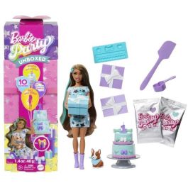 Muñeca barbie party reveal. muñeca azul con sorpresas.