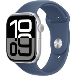 Apple Watch Series 10 GPS - 46 mm - Caja de aluminio plateada - Correa deportiva vaquera - S/M Precio: 571.5000005. SKU: B1KKP25CVA