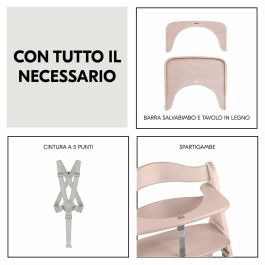 Hauck HAU1715730458756 Trona BETA+ Evolutiva Madera FSC De 6 meses a 90 kg con Arnés de 5 puntos y Ruedas, Blanqueada