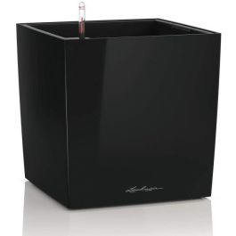 Maceta LECHUZA Cube Premium 50 - juego completo, negro brillante