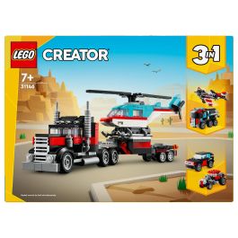 LEGO Creator Camión Plataforma con Helicóptero 31146 Juego de Construcción con 270 Piezas para Niños a partir de 7 años