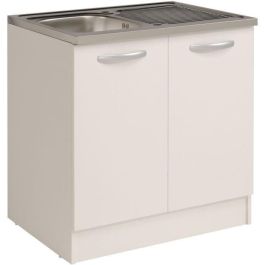 Parisot SPRING239754 Mueble bajo fregadero de cocina 2 puertas L80 x P57,6 x H84,2 cm - Blanco