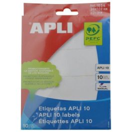 Apli Etiquetas Adhesivas Blancas 38x102 mm para Escritura Manual, Pack de 10 Hojas (40 Etiquetas) Precio: 1.49999949. SKU: S8426479