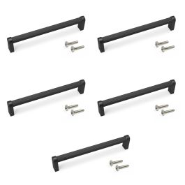 Emuca Lote de 5 tiradores para mueble Bergen, L173mm, intereje 160mm, Aluminio, Pintado negro Emuca Lote de 5 tiradores para mueble Bergen, L173mm, intereje 160mm, Aluminio, Pintado negro Precio: 28.69000024. SKU: B1H4GKV499