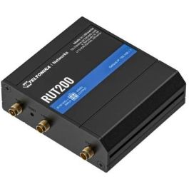 Teltonika RUT200 Router Industrial LTE WiFi Negro con 2 puertos Ethernet Rápido 10/100 Mbps y OS RutOS