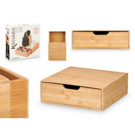 Caja de Bambú Cuadrada Kinvara 30x10x30 cm - Natural (6 Unidades)