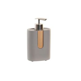 DKD Home Decor Dosificador Scandi Cemento y Bambú Gris Natural 5 x 15 x 8.5 cm