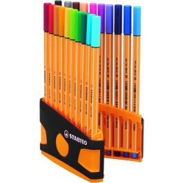 Stabilo Rotulador de fibra Point 88 Color Parade, 0.4 mm, estuche 20 unidades, colores surtidos antracita/naranja Precio: 17.5000001. SKU: S8417791