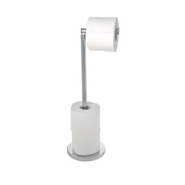 Wenko Portarrollos de pie 2 en 1 acero inoxidable con espacio para 4 rollos repuesto