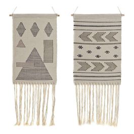Decoración Colgante DKD Home Decor Étnico Negro Crema Geométrico Boho 46 x 1 x 64 cm (2 Unidades) Precio: 30.50000052. SKU: S3013972