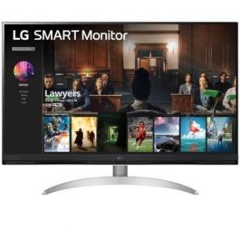 LG 32SQ700S-W Smart Monitor 31.5" 4K UHD WebOS, Smart TV, Multimedia, Regulable en Altura, USB-C, Plata y Blanco