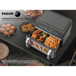 Fagor Freidora sin aceite FG10AF Airfryer - Doble depósito 11L (5,5L x2) - Divisor extraíble - 2200W