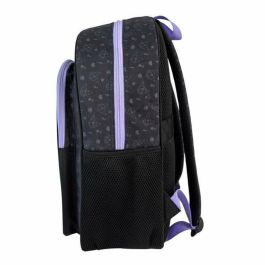Toybags Mochila Escolar Kuromi Primaria para Niños +7 Años Doble Compartimento Adaptable a Carro con Pom-Pom 44x30x20cm