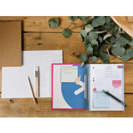 Antartik Cuaderno Espiral A5 Micro Tapa Forrada 120 Hojas 90gr Cuadro 5mm Banda S 6 Taladros Rosa