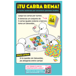 Exploding Kittens EKIRYG01ES ¡Tu Cabra Rema! Juego de Cartas, 2-6 Jugadores, +7 Años - Lucha por Patrones Ocultos