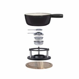 LIVOO MEN426N Juego de Fondue Tradicional 2,6L para 6 Personas de Hierro Fundido Esmaltado, Apto para Todo Tipo de Fuegos con 6 Tenedores