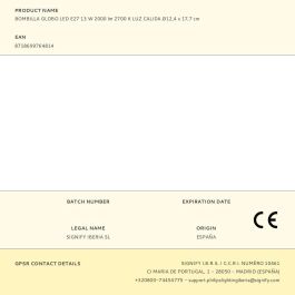 Philips Bombilla Globo LED E27 13W 2000lm 2700K Luz Calida Ø12,4 x 17,7 cm