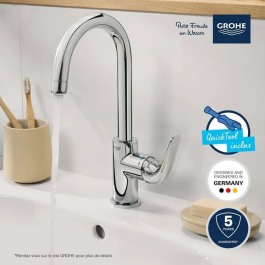 Grohe 24330001 Mezclador Monomando de Lavabo Cromo Caño Alto Ahorro de Agua Talla L