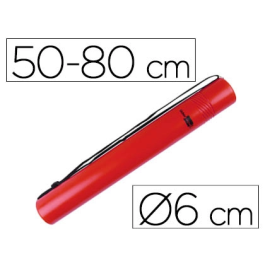 Liderpapel Portaplanos Extensible hasta 80 cm Diámetro 6 cm Rojo