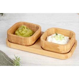 Set Aperitivo Bambú 3 Piezas Kinvara - 23x5x11 cm, Marrón (12 Unidades) Set Aperitivo Bambú 3 Piezas Kinvara - 23x5x11 cm, Marrón (12 Unidades)