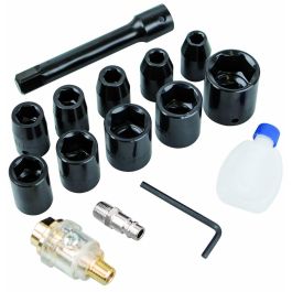 Scheppach Llave de Impacto Neumática 1/2" de 312 Nm y 7.000 rpm | Juego completo con 10 Vasos, Prolongador, Lubricante y Maletín