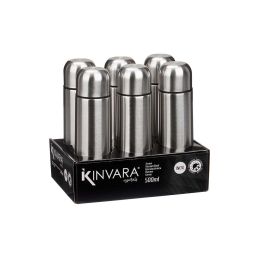 Kinvara Termo de Acero Inoxidable, 500 ml, Color Metal, 6x23x6 cm (12 Unidades) Kinvara Termo de Acero Inoxidable, 500 ml, Color Metal, 6x23x6 cm (12 Unidades)