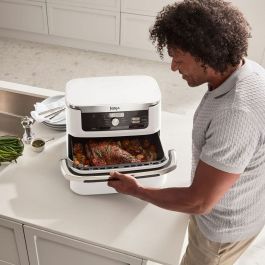 Ninja AF500EUWH Foodi FlexDrawer Freidora de Aire Caliente 10.4L Doble Zona 8 Personas Blanco