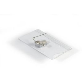 Durable 8101-19 Caja de 50 Identificadores Pinza y Alfiler PVC 54x90mm Transparente Apaisado