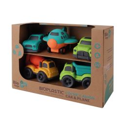 Tachan Set 5 Vehiculos Eco Bio T01043 de Paja de Trigo Camiones Coche Avion Juguete Ecológico +18 Meses