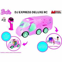 Vehículo radiocontrol - Mondo Motors - Sonidos y luces - Barbie DJ Express Deluxe - Coche con remolque/escenario musical - 50cm