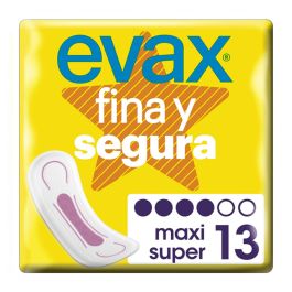 Compresas Maxi sin Alas FINA & SEGURA Evax Segura 13 Unidades Precio: 1.772727. SKU: S0572976