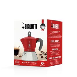 Bialetti Coffee Maker Moka Induction Aluminum 160Ml Red