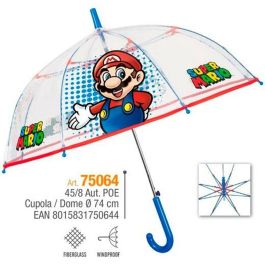 Paraguas Super Mario Perletti Transparente Fibra de Vidrio 74 cm Infantil Paraguas Super Mario Perletti Transparente Fibra de Vidrio 74 cm Infantil