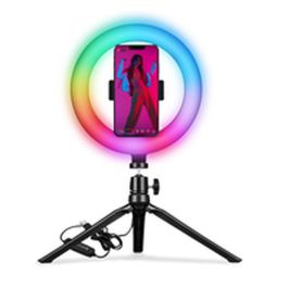 Aro de Luz Selfie con Trípode y Mando Celly CLICKRINGRGBBK Precio: 24.50000014. SKU: B172QX5PDQ