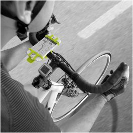 Soporte de Móvil para Bicicletas Celly EASYBIKEGN. Negro Verde Silicona Plástico