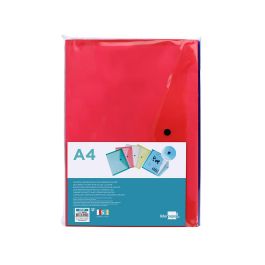 Carpeta Liderpapel Dossier Broche Transparente Din A4 Colores Surtidos Paquete De 5 Retractilado