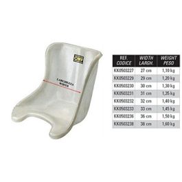 Omp OMPKK0-5032-27 Asiento Karting Fondo Plano 27 cm Ancho 1.10 Kg