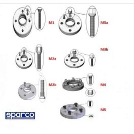 Sparco S051STB266 Separadores de Rueda 5x110 | Buje 65.0 mm | Tornillo M12x1.50 | Grosor 5 mm Tipo M1 (Set 2)