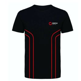 Camiseta de Manga Corta Hombre Sparco GAMING Negro Rojo