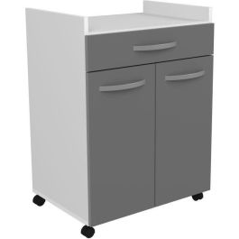 Carro OSLO 60 cm - 1 cajón y 1 puerta - L 60 x P 44 x H 81 cm - Color gris brillo - EKIPA Precio: 168.1295003751. SKU: B17GC3CLYP