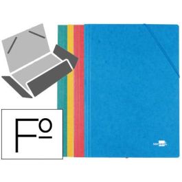 Carpeta Liderpapel Gomas Folio 3 Solapas Carton Simil Prespan Pack De 4 Unidades Colores Surtidos