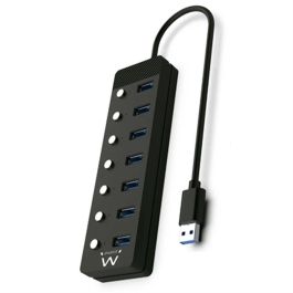 Ewent EW1147 hub de interfaz USB 3.2 Gen 1 (3.1 Gen 1) Type-A 5000 Mbit/s Negro