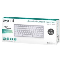 Teclado Bluetooth Ewent EW3161 Blanco Plateado QWERTY