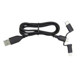Cable USB a USB-C y Lightning Ewent EW1376 (1 m) Negro