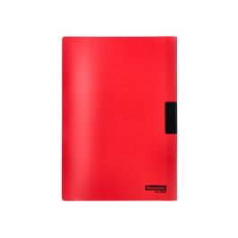 Beautone 35360 Carpeta Dossier con Pinza Deslizante Lateral, Polipropileno DIN A4, Roja, 25 Hojas, Pack de 10