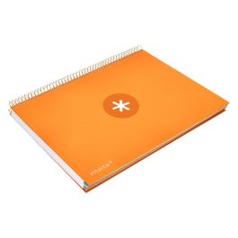 Cuaderno Espiral A4 Micro Antartik Tapa Forrada120H 100 gr Cuadro 5 mm 5 Banda4 Taladros Color Mostaza