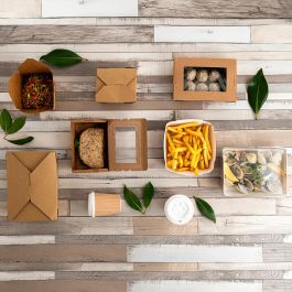 Blister 500 Tapas para Recipiente Cartón Nat Bio Paperlynen 15x15 cm Para Recipiente 0,87 L