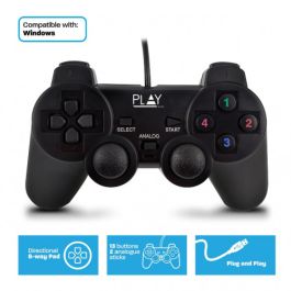 Play PL3330 mando y volante Gamepad PC Analógico/Digital USB 2.0 Negro
