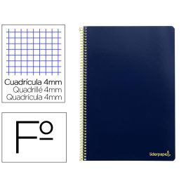 Cuaderno Espiral Liderpapel Folio Smart Tapa Blanda 80H 60 gr Cuadro 4 mm Con Margen Color Azul Oscuro 10 unidades
